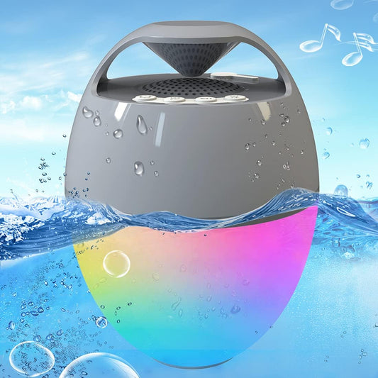Floating Pool Speaker with Lights, Portable Bluetooth IP68 Waterproof Hot Tub Speaker for Outdoor Sports Home Party, Louder Volume, Rich Bass, Mic, 82Ft Wireless Range